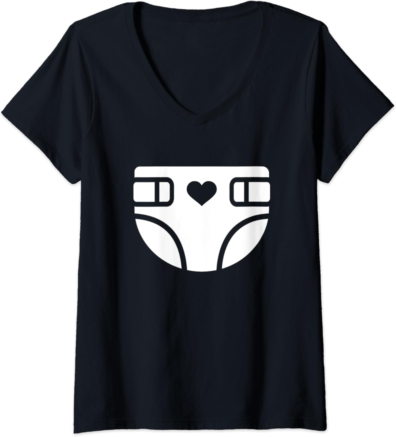 Womens Baby diaper VNeck TShirt Clothing, Shoes & Jewelry